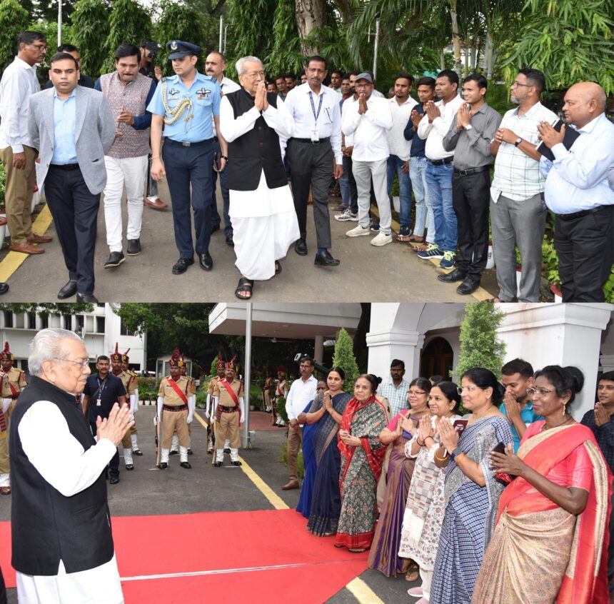 निवर्तमान राज्यपाल विश्वभूषण हरिचंदन को दी गई भावभीनी विदाई, ओड़िशा रवाना होने से पहले दिया गया गार्ड ऑफ ऑनर