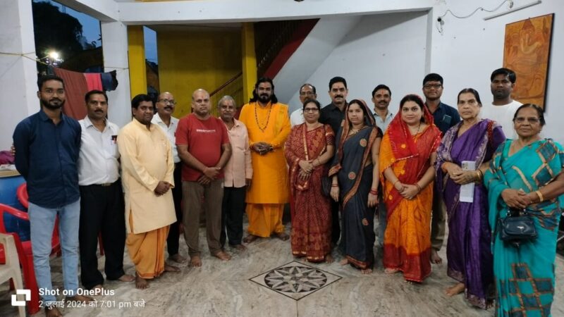 सक्ति नगर के गायत्री पीठ शक्ति में सावन महीने में श्री शिव महापुराण कथा महोत्सव के आयोजन के संबंध में बैठक संपन्न