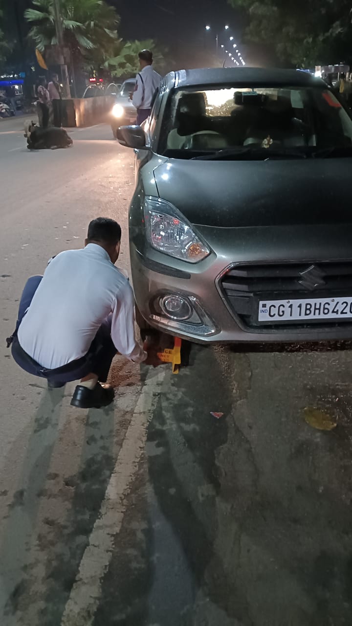 यातायात नियमों का उलंघन करने वाले वाहन चालको के विरूद्व की जा रही है लगातार मोटर वाहन अधिनियम के तहत कार्यवाही