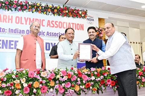 मुख्यमंत्री विष्णु देव साय छत्तीसगढ़ ओलंपिक संघ के निर्विरोध अध्यक्ष बने