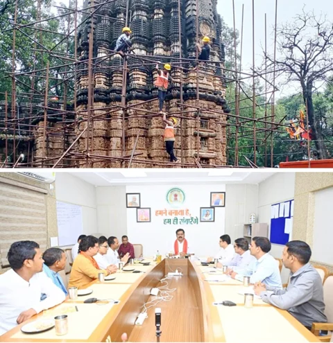 भोरमदेव मंदिर का हो रहा केमिकल ट्रीटमेंट एवं सुदृढ़ीकरण