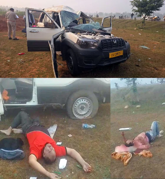 तेज रफ्तार स्कॉर्पियो पलटी, उप निरीक्षक की मौके पर ही मौत, 4 की हालत गंभीर