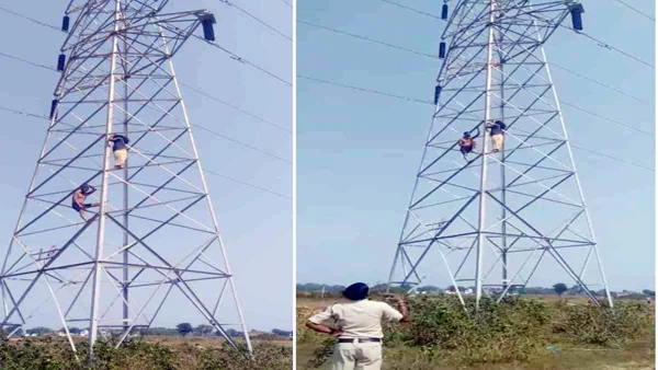 पति के तानों से परेशान पत्नी खुदकुशी करने बिजली के टॉवर पर चढ़ी