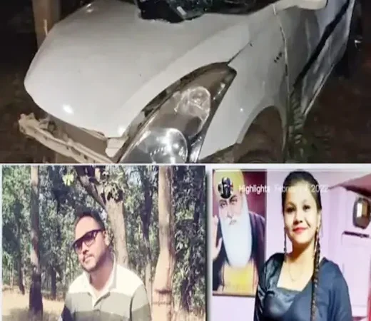 पेड़ से टकराकर झाड़ियों में घुसी कार, युवक-युवती की मौत, दो लोग जख्मी