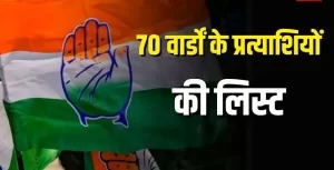 कांग्रेस ने जारी की नगर निगम रायपुर के पार्षद प्रत्याशियों की सूची….