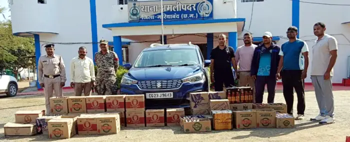 पुलिस ने भारी मात्रा में अंग्रेजी शराब के साथ आरोपी को किया गिरफ्तार