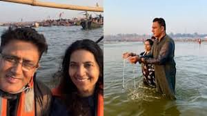 पूर्व भारतीय दिग्गज स्पिनर अनिल कुंबले पहुंचे महाकुंभ, वाइफ के साथ संगम में लगाई डुबकी