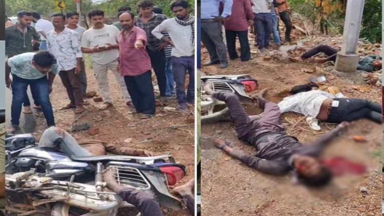 सड़क हादसे में चार युवकों की मौत, एक ही बाइक में सवार थे चारों