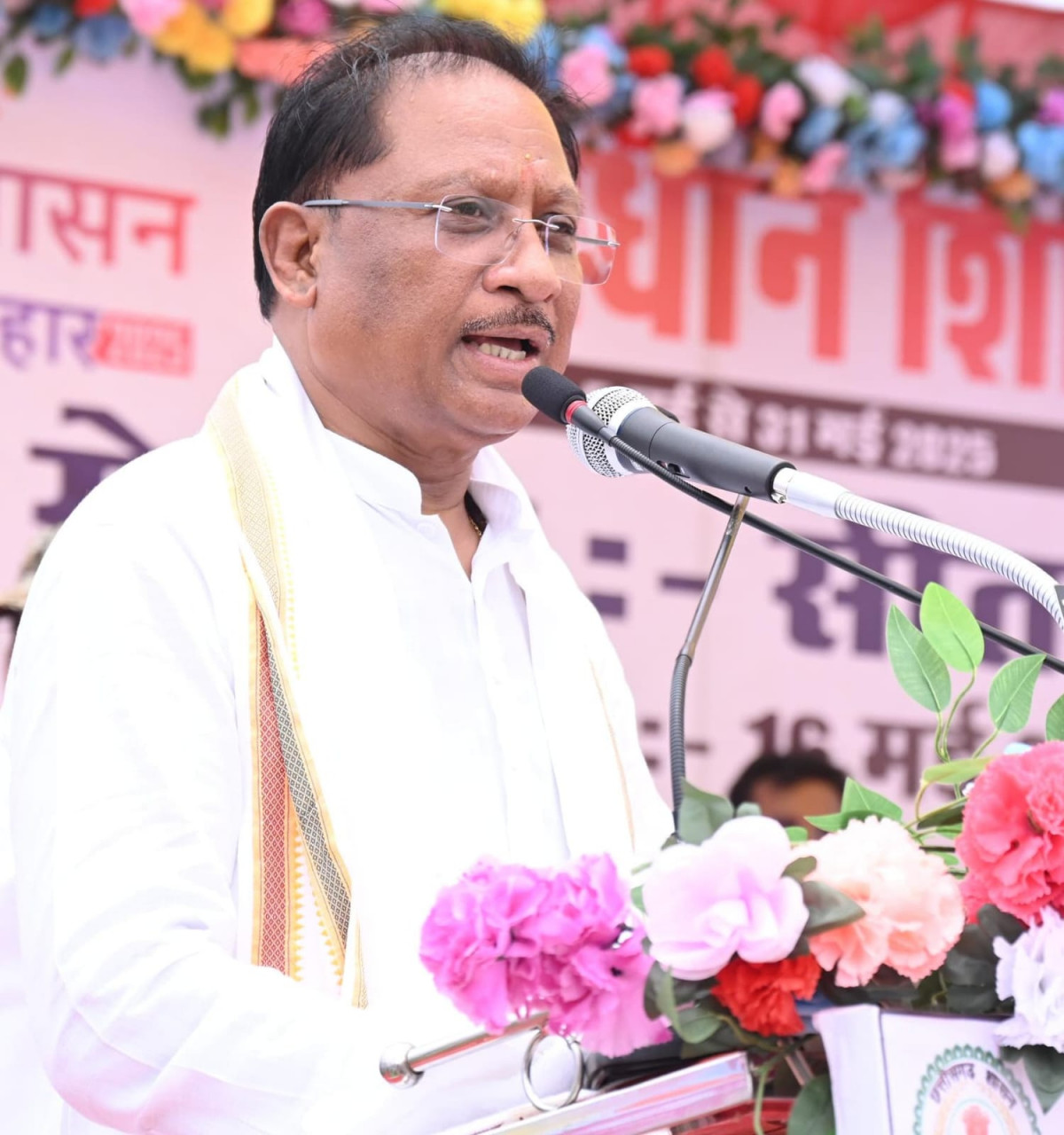 मुख्यमंत्री विष्णु देव साय मोहला-मानपुर-अंबागढ़ चौकी जिले के मानपुर ब्लॉक में  सीतागांव समाधान शिविर में हुए शामिल