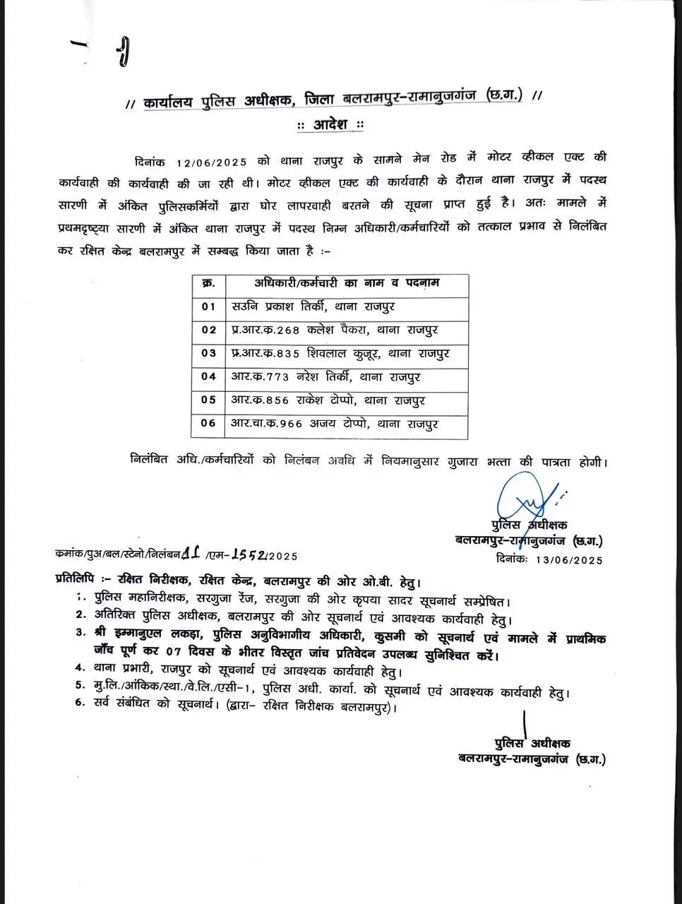 थाने के पूरे स्टॉफ पर कार्रवाई, सस्पेंड किए गए
