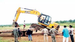 बीरोड़ा नदी में अवैध रेत खनन पर बड़ी कार्रवाई, 1 चेन माउंटेड और 7 हाइवा जब्त